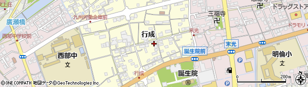佐賀県鹿島市行成2158周辺の地図