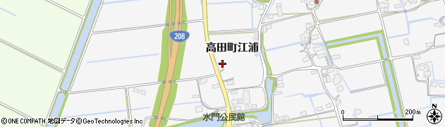 福岡県みやま市高田町江浦1335周辺の地図