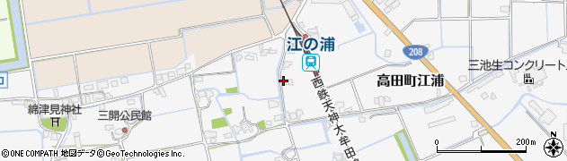福岡県みやま市高田町江浦877周辺の地図