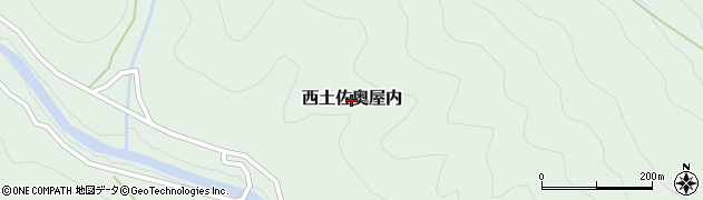 高知県四万十市西土佐奥屋内周辺の地図
