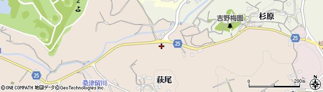 大分県大分市萩尾（萩尾）周辺の地図