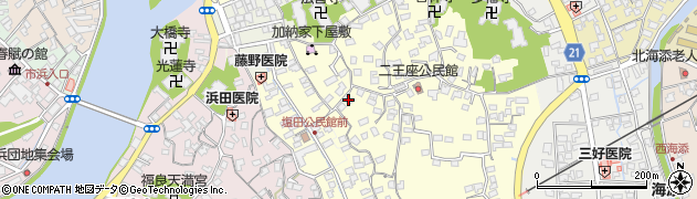 大分県臼杵市上塩田121周辺の地図
