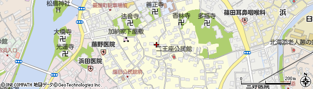大分県臼杵市二王座166周辺の地図