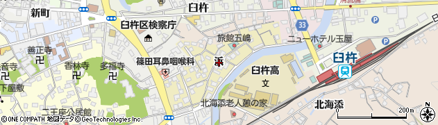 大分県臼杵市浜周辺の地図