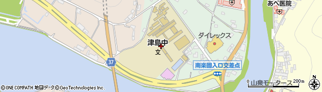 宇和島市立津島中学校周辺の地図
