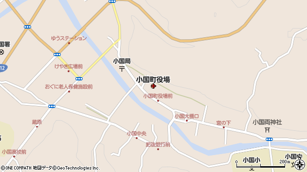 〒869-2500 熊本県阿蘇郡小国町（以下に掲載がない場合）の地図