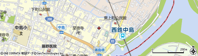 浦ショップヤマザキパン中島店周辺の地図