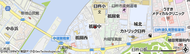 大分県臼杵市祇園中周辺の地図