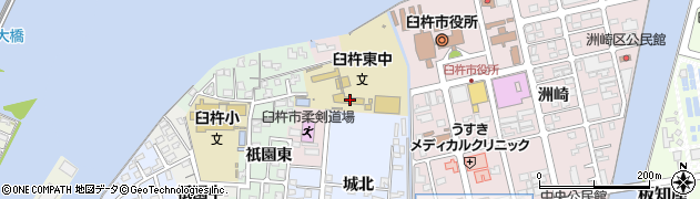 臼杵市立東中学校周辺の地図