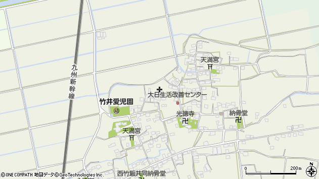 〒835-0135 福岡県みやま市高田町竹飯の地図