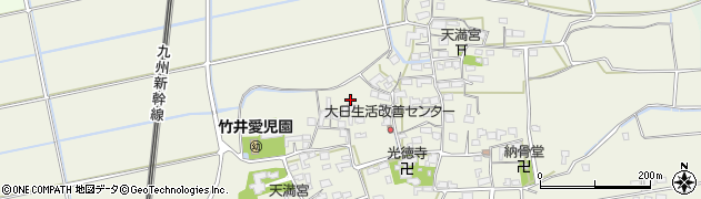 福岡県みやま市高田町竹飯周辺の地図