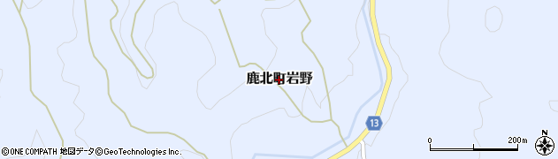 熊本県山鹿市鹿北町岩野周辺の地図