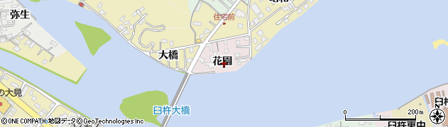 大分県臼杵市花園周辺の地図