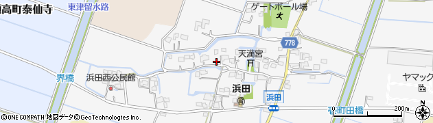 福岡県みやま市瀬高町濱田周辺の地図