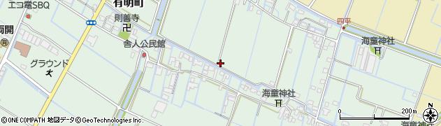福岡県柳川市有明町周辺の地図