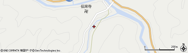 大分県日田市中津江村栃野1105周辺の地図