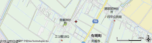 福岡県柳川市有明町763周辺の地図