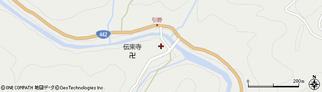 大分県日田市中津江村栃野1250周辺の地図