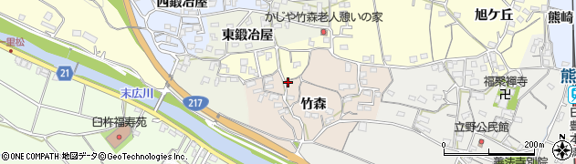 大分県臼杵市竹森周辺の地図