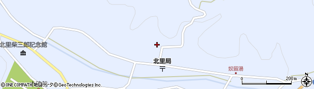 熊本県小国町（阿蘇郡）北里周辺の地図