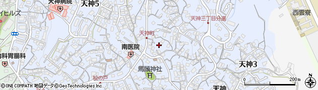 長崎県佐世保市天神周辺の地図