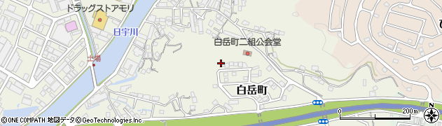 長崎県佐世保市白岳町周辺の地図
