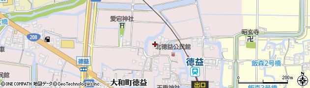 福岡県柳川市大和町徳益周辺の地図