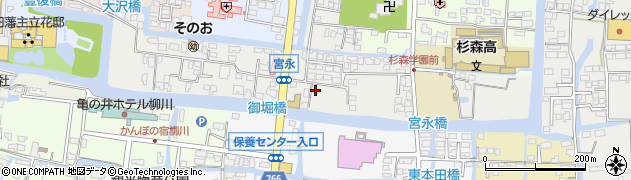 福岡県柳川市宮永町20周辺の地図