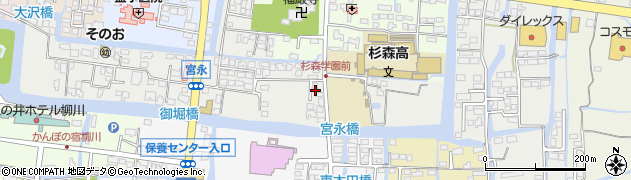 福岡県柳川市宮永町10周辺の地図