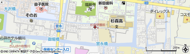 福岡県柳川市宮永町9周辺の地図