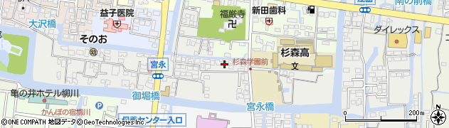 福岡県柳川市宮永町14周辺の地図