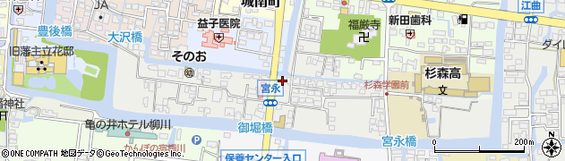福岡県柳川市宮永町周辺の地図