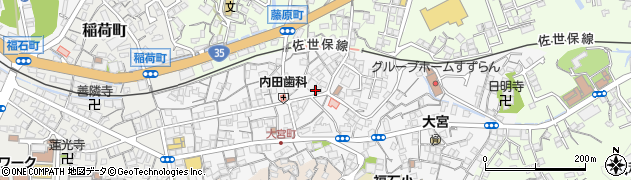 長崎県佐世保市大宮町周辺の地図