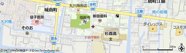 柳城美容室周辺の地図