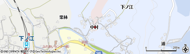 大分県臼杵市中村周辺の地図