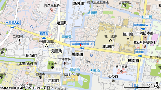 〒832-0068 福岡県柳川市城隅町の地図