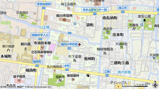 〒832-0045 福岡県柳川市本町の地図
