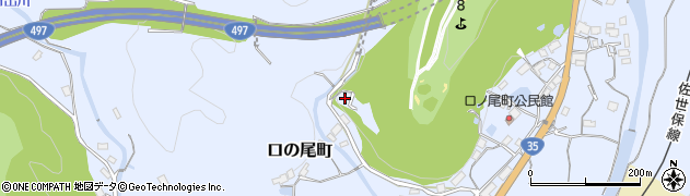 長崎県佐世保市口の尾町周辺の地図
