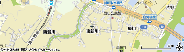 大分県大分市下判田東新川周辺の地図