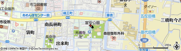 福岡県柳川市新町周辺の地図