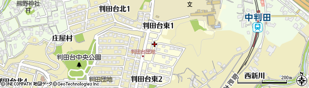 大分県大分市判田台東周辺の地図