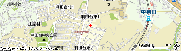 大分県大分市中判田（判田台東１丁目）周辺の地図