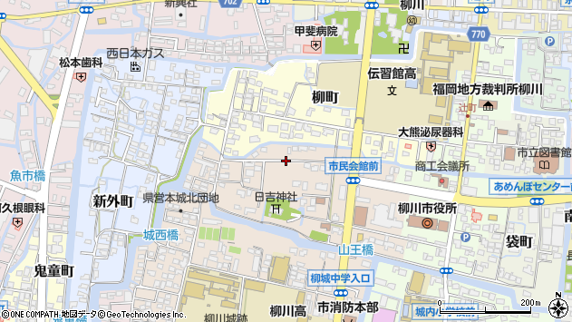 〒832-0076 福岡県柳川市坂本町の地図