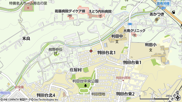 〒870-1126 大分県大分市判田台北の地図