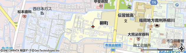 福岡県柳川市柳町27周辺の地図