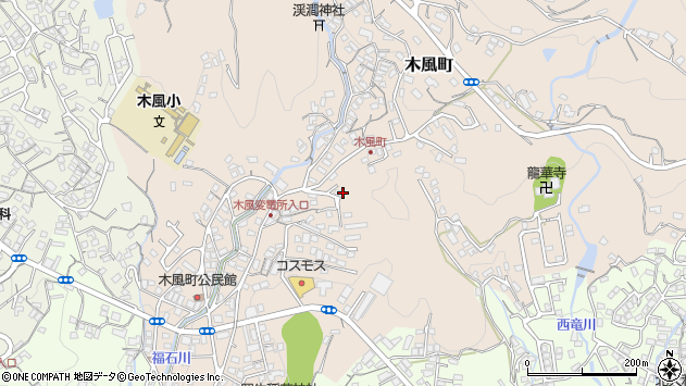 〒857-1166 長崎県佐世保市木風町の地図