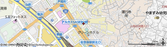 長崎県佐世保市三浦町周辺の地図
