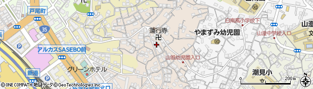 長崎県佐世保市白南風町周辺の地図