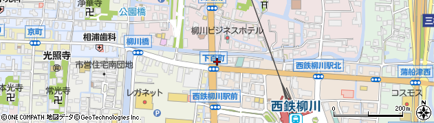 福岡県柳川市三橋町下百町1-6周辺の地図