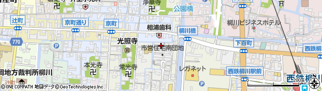 福岡県柳川市隅町周辺の地図